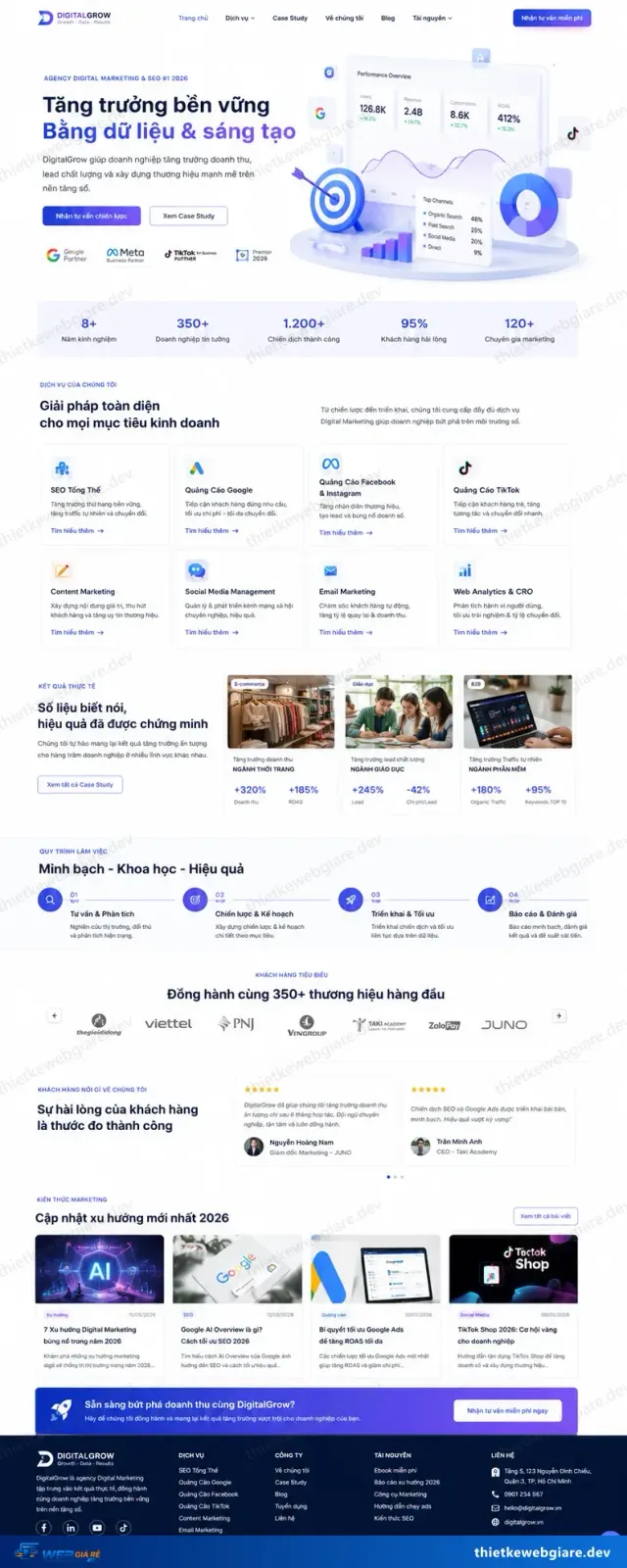 Mẫu website Agency marketing / quảng cáo — giao diện DigitalGrow