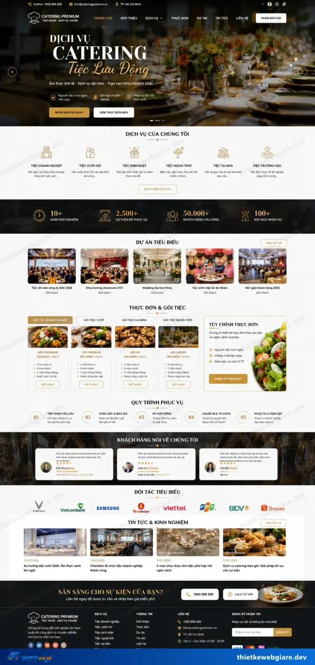 Mẫu website Catering / tiệc lưu động — giao diện Catering Premium