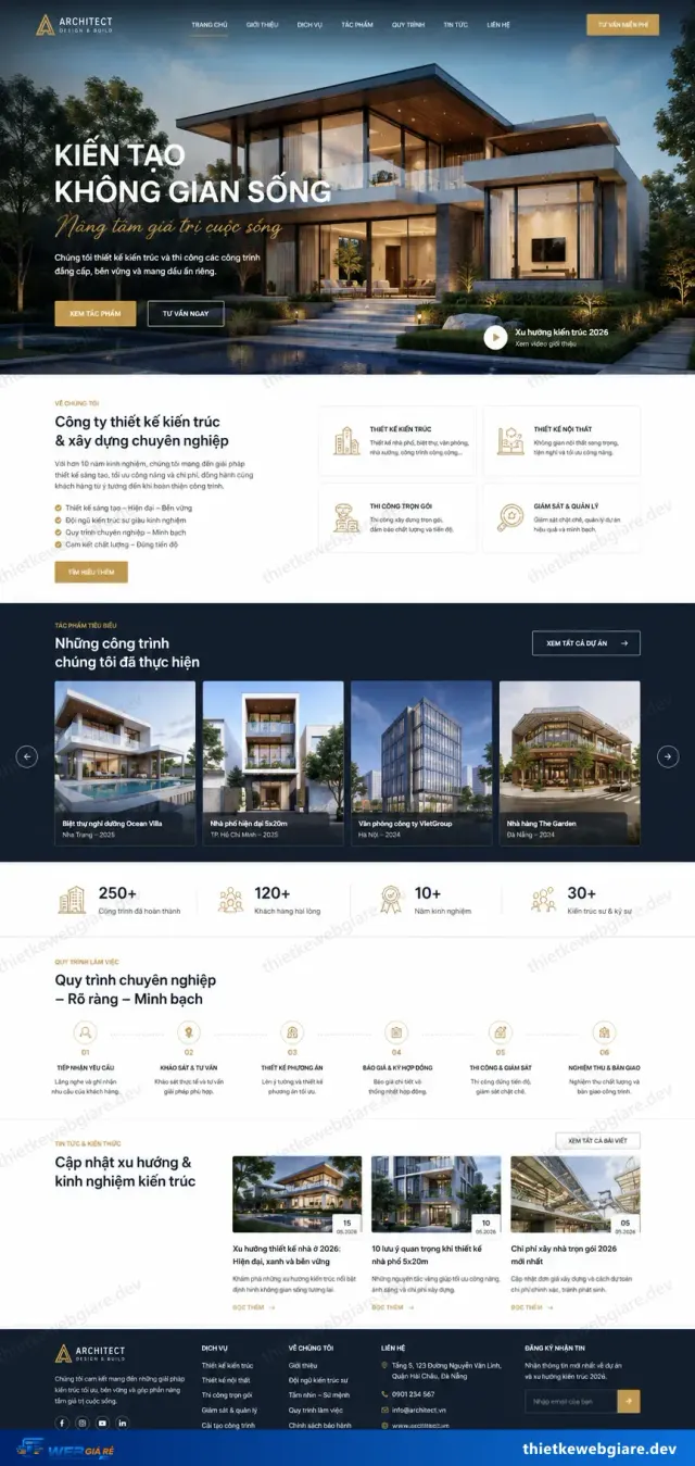 Mẫu website Công ty thiết kế kiến trúc — giao diện Archline