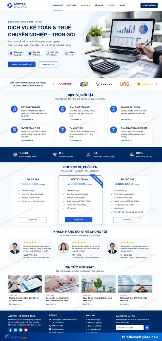 Mẫu website Kế toán / thuế — giao diện AccTax