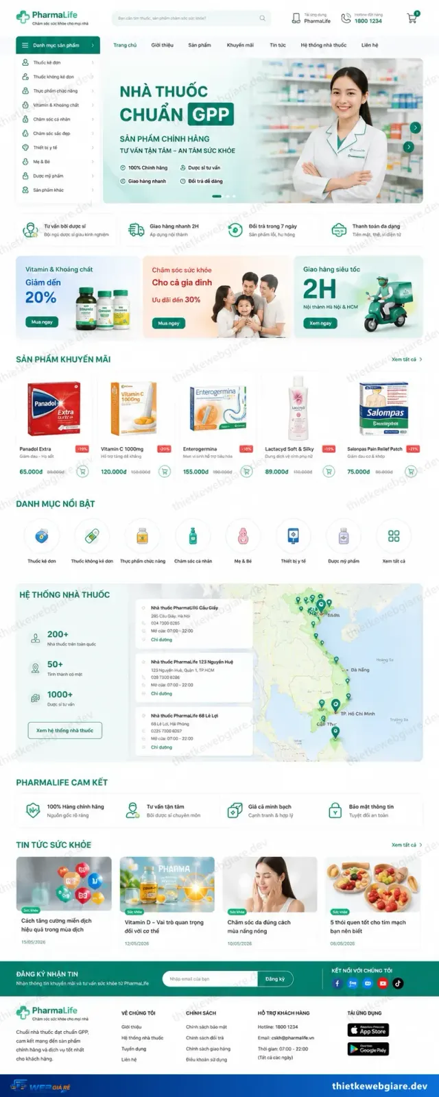 Mẫu website Nhà thuốc / dược phẩm — giao diện Pharma