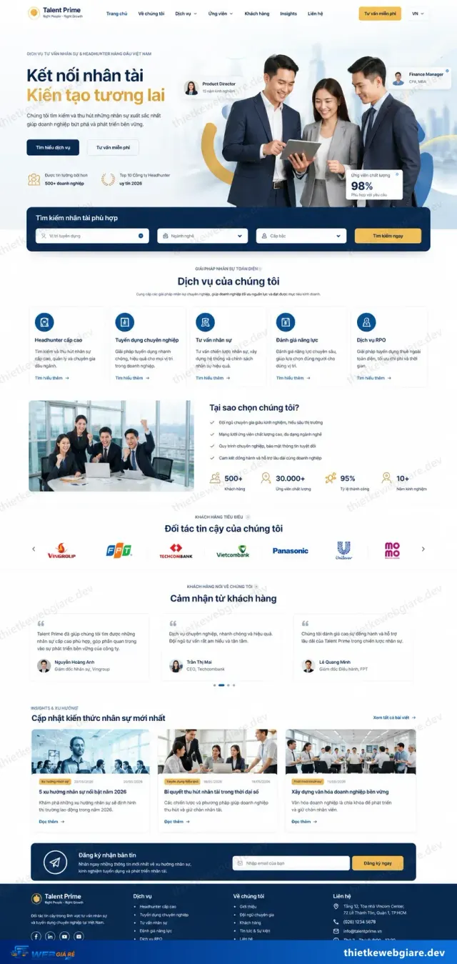 Mẫu website Nhân sự / tuyển dụng — giao diện Talent Prime