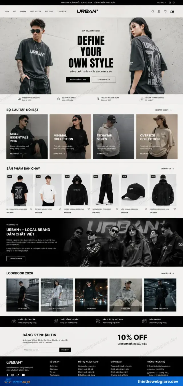 Mẫu website Thời trang — giao diện Urban+