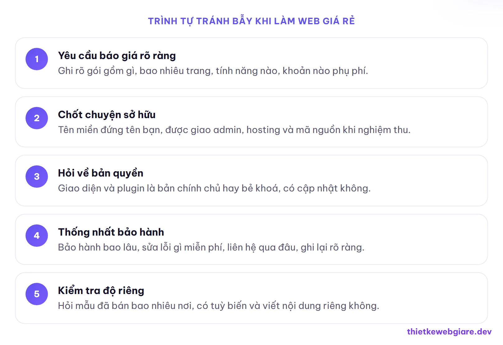 Trình tự tránh bẫy khi làm web giá rẻ — những cái bẫy khi làm web giá rẻ