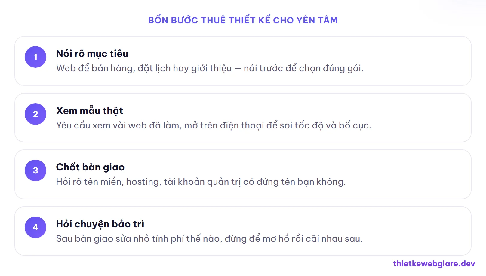 Bốn bước thuê thiết kế cho yên tâm — tự làm web hay thuê thiết kế