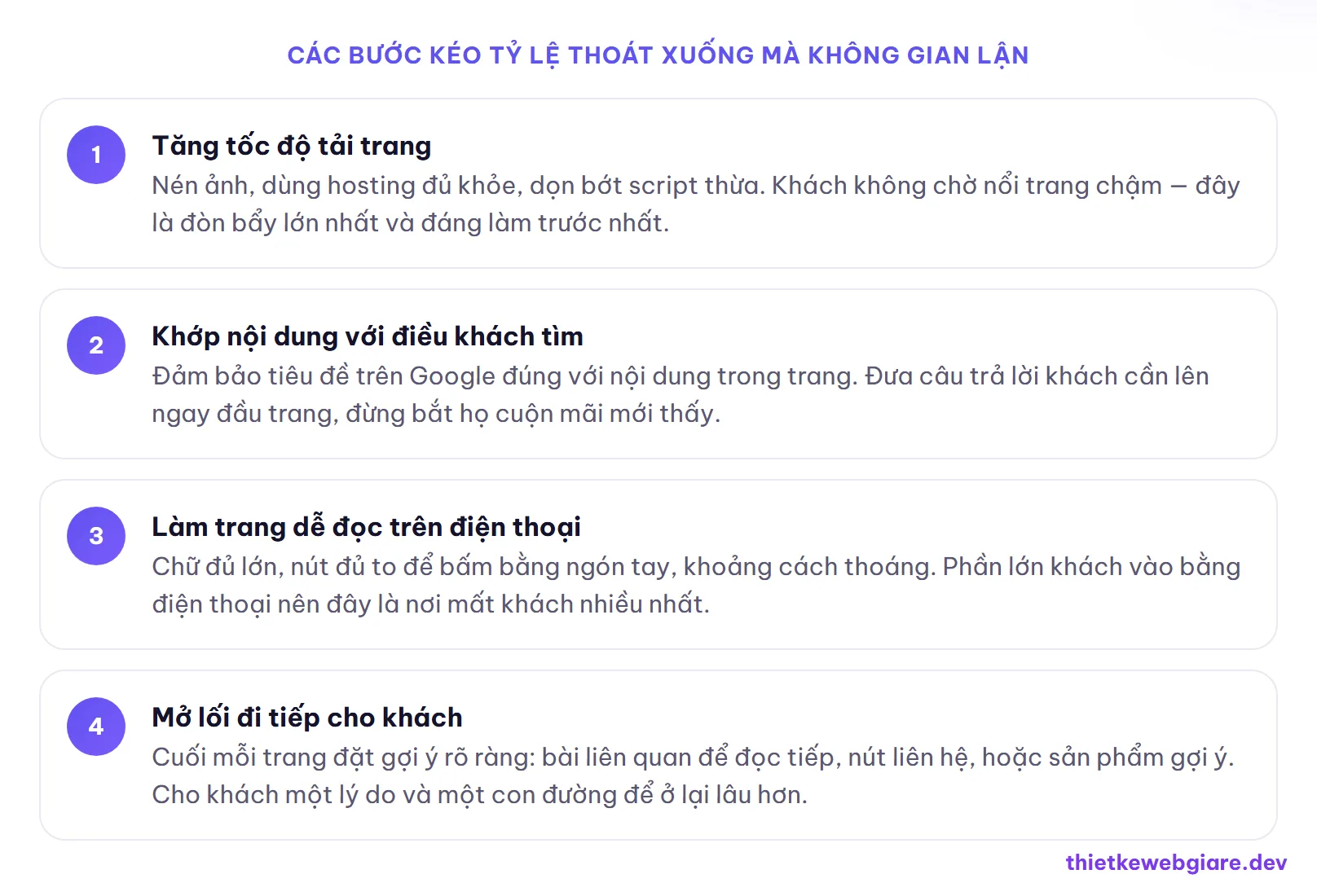 Các bước kéo tỷ lệ thoát xuống mà không gian lận — tỷ lệ thoát trang là gì
