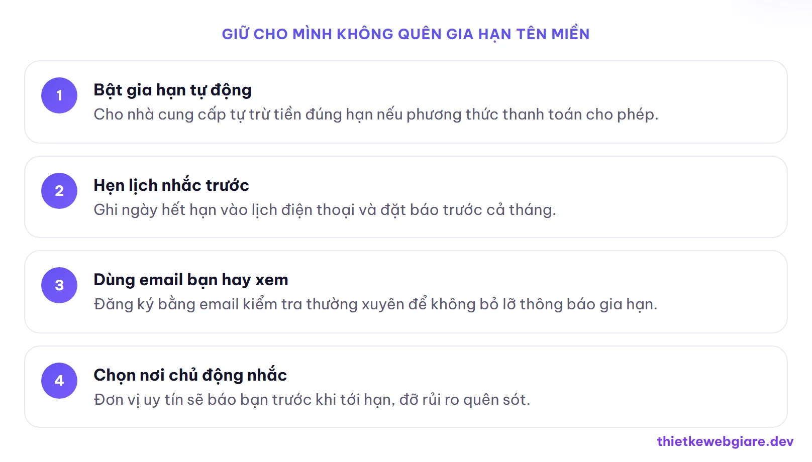 Giữ cho mình không quên gia hạn tên miền — cách đăng ký tên miền