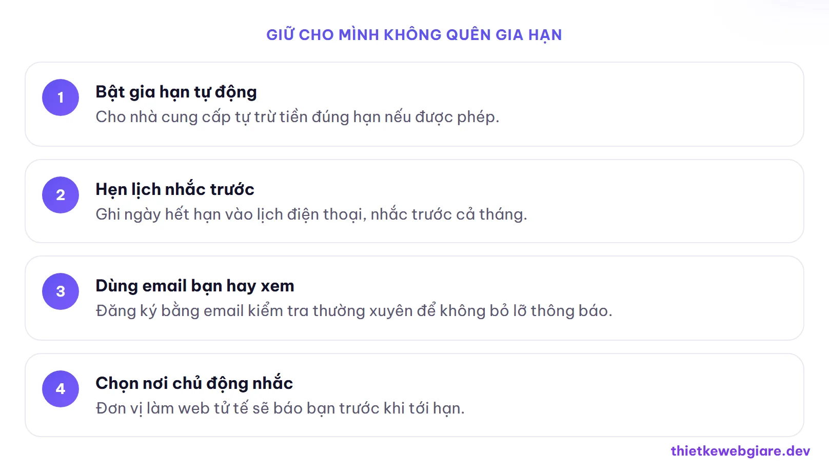 Giữ cho mình không quên gia hạn — tên miền và hosting là gì