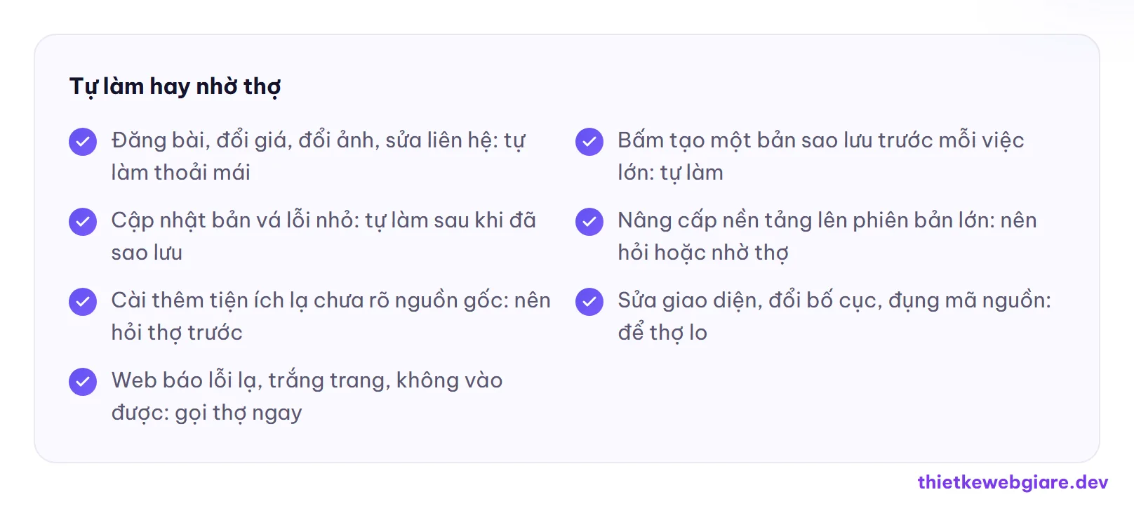 Tự làm hay nhờ thợ — cách quản trị website