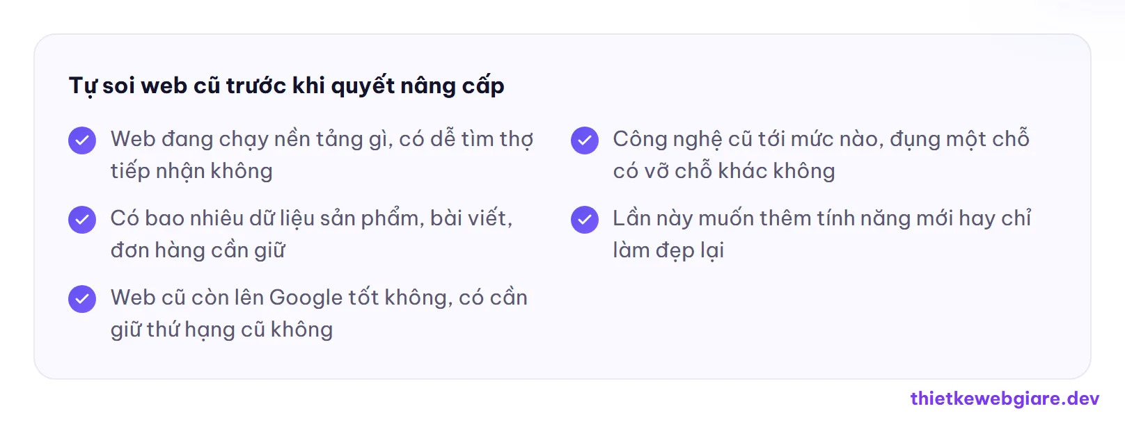 Tự soi web cũ trước khi quyết nâng cấp — chi phí nâng cấp website cũ