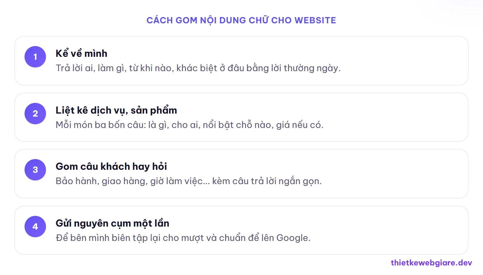 Cách gom nội dung chữ cho website — chuẩn bị nội dung làm website