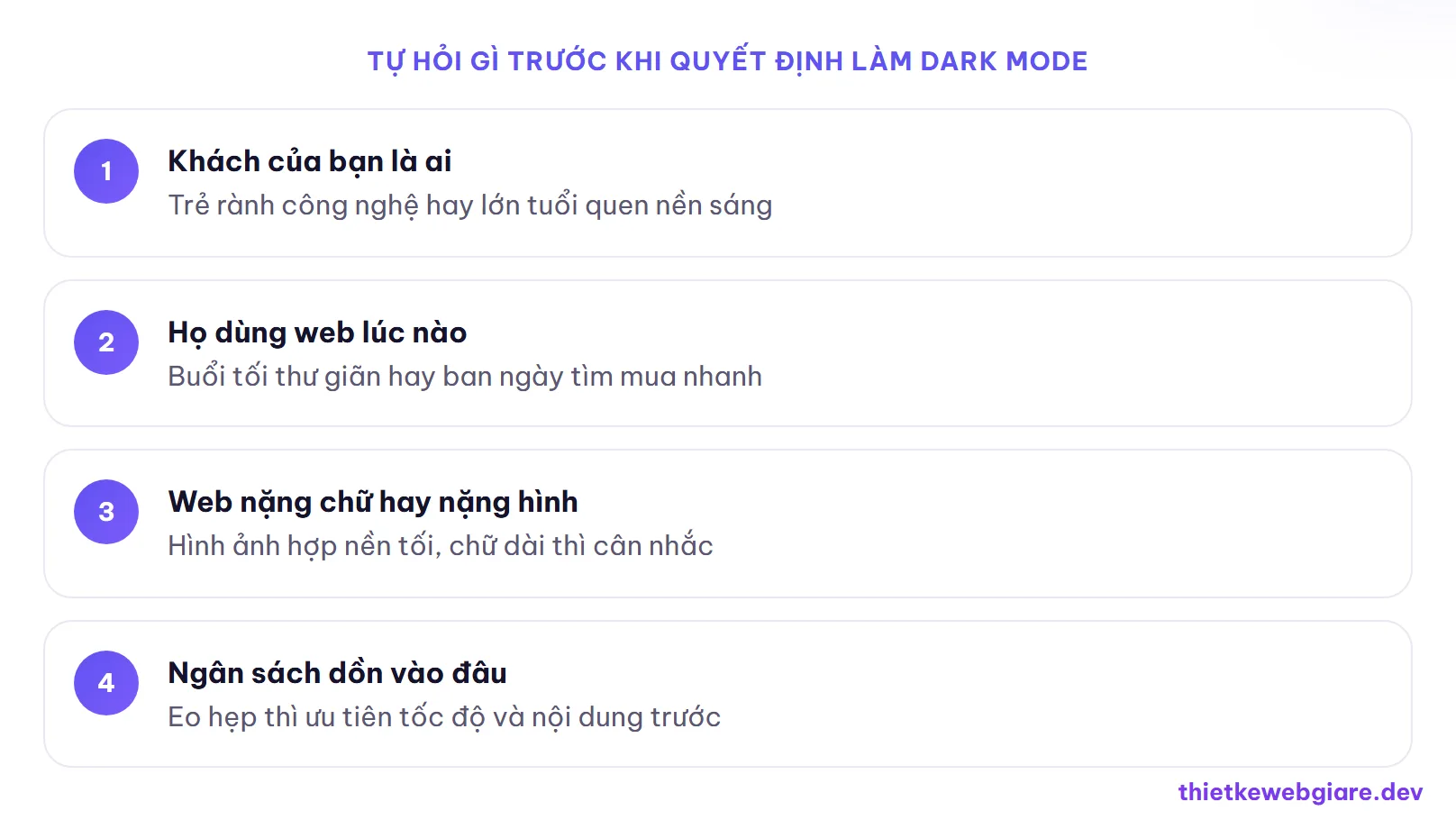 Tự hỏi gì trước khi quyết định làm dark mode — dark mode cho website