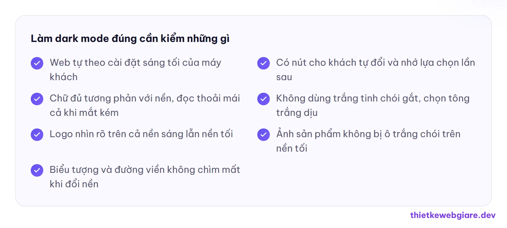 Làm dark mode đúng cần kiểm những gì — dark mode cho website
