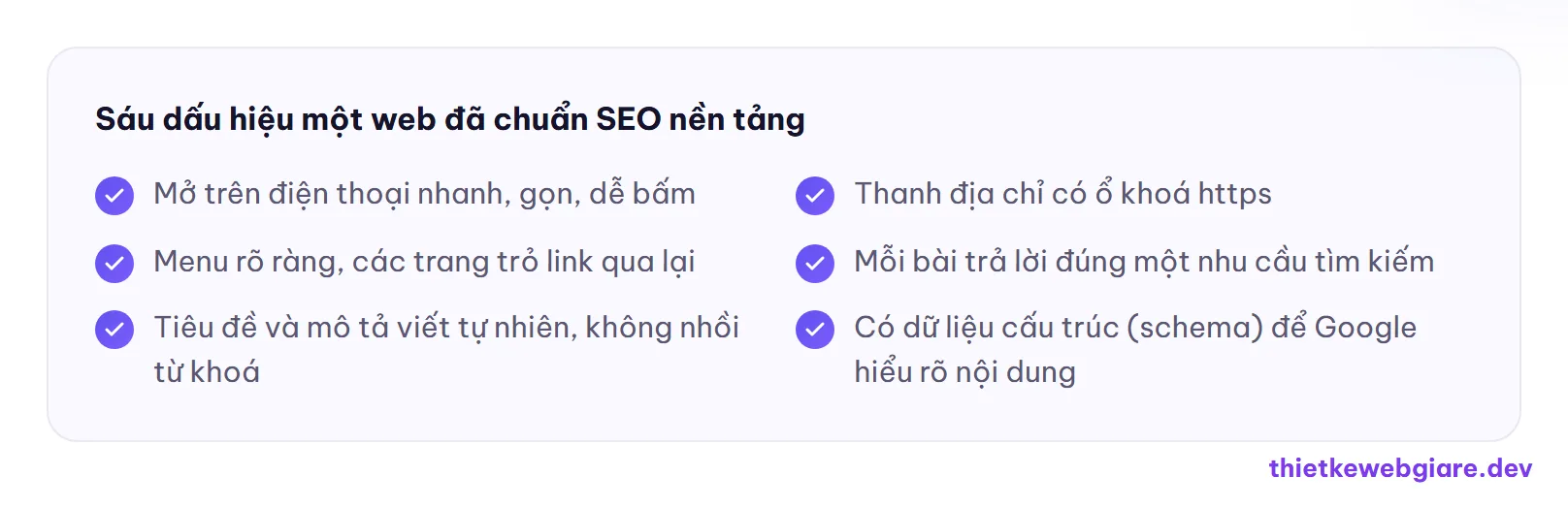 Sáu dấu hiệu một web đã chuẩn SEO nền tảng — website chuẩn SEO là gì