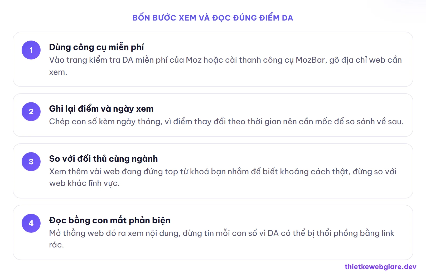 Bốn bước xem và đọc đúng điểm DA — Domain Authority là gì