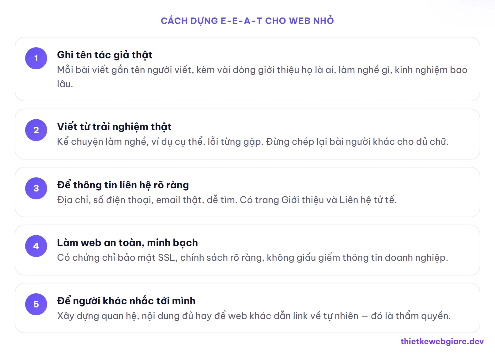 Cách dựng E-E-A-T cho web nhỏ — E-E-A-T là gì