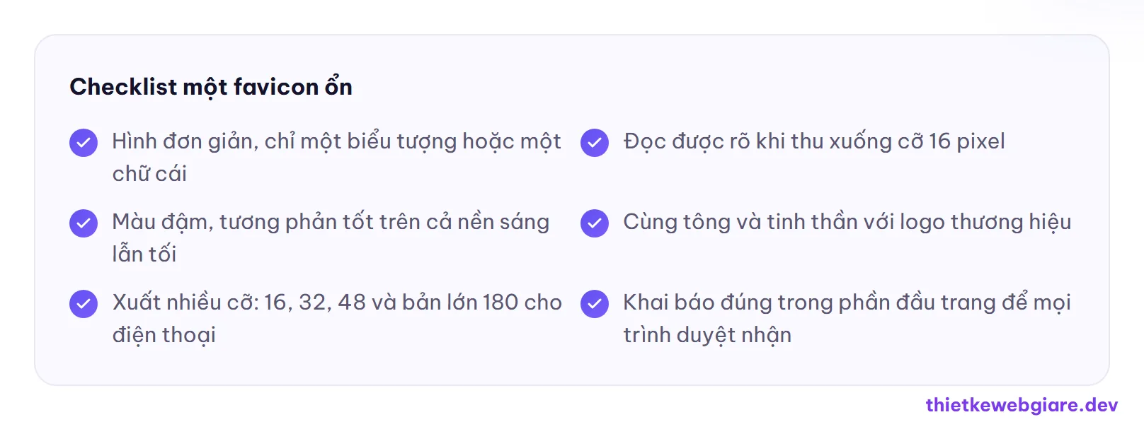 Checklist một favicon ổn — favicon là gì