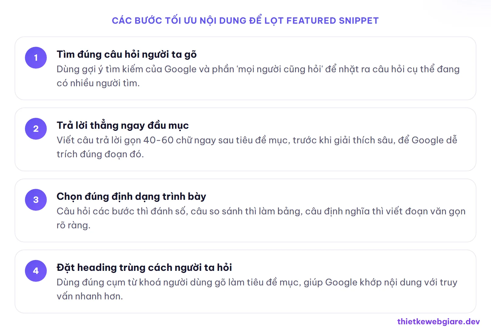 Các bước tối ưu nội dung để lọt featured snippet — featured snippet là gì
