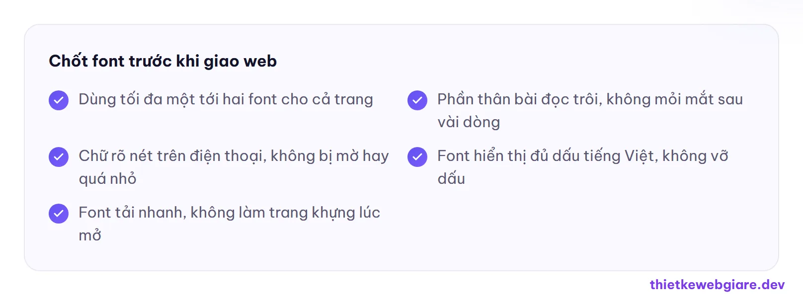 Chốt font trước khi giao web — chọn font chữ cho website