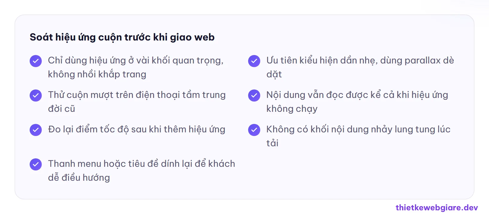 Soát hiệu ứng cuộn trước khi giao web — hiệu ứng cuộn trang web