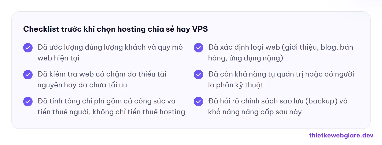 Checklist trước khi chọn hosting chia sẻ hay VPS — hosting chia sẻ hay VPS