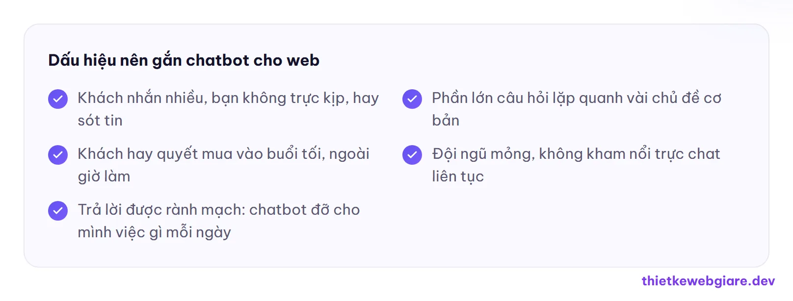 Dấu hiệu nên gắn chatbot cho web — chatbot AI cho website
