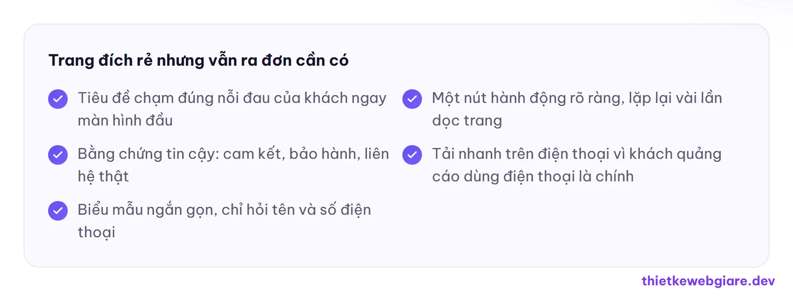 Trang đích rẻ nhưng vẫn ra đơn cần có — chi phí thiết kế landing page