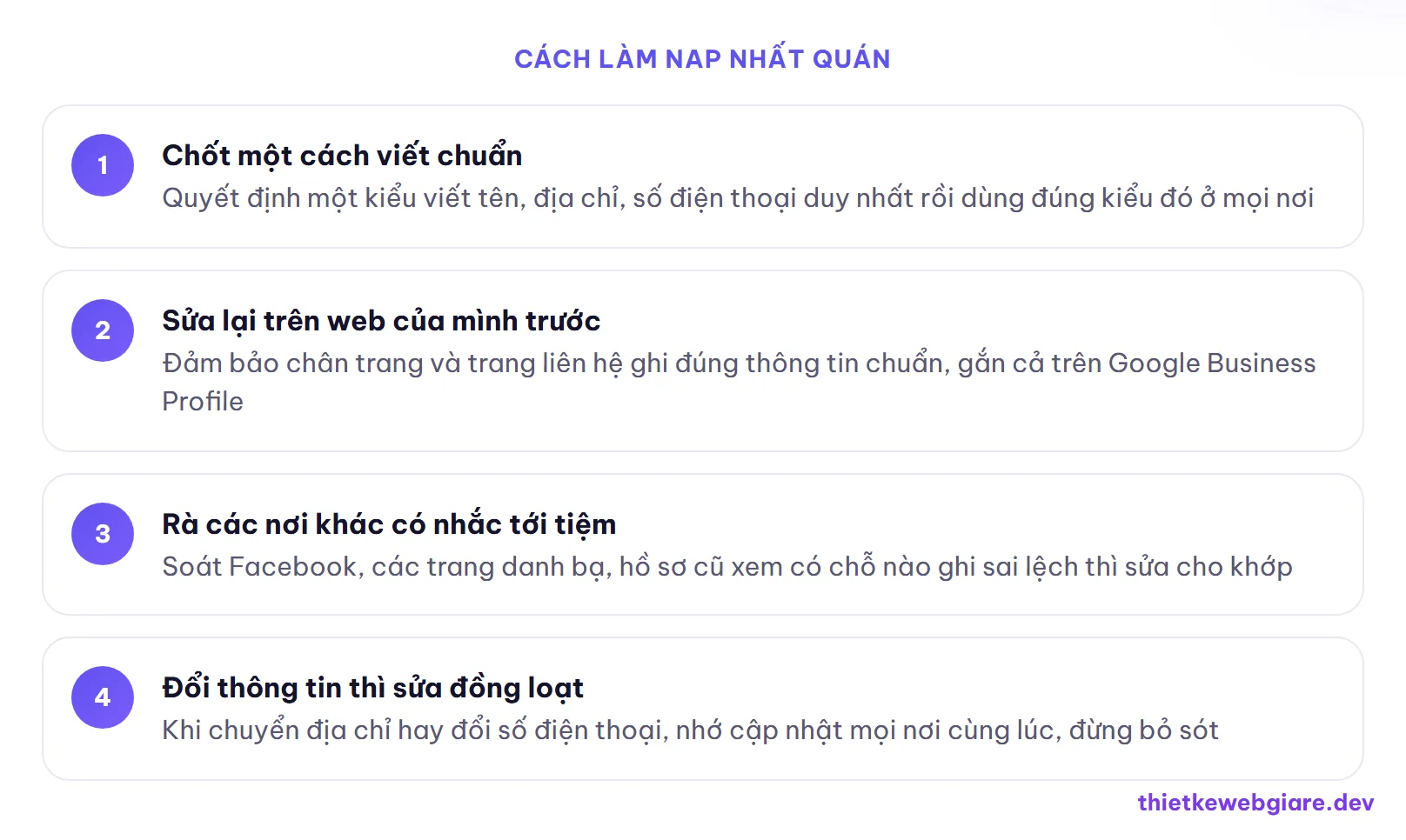 Cách làm NAP nhất quán — local SEO là gì