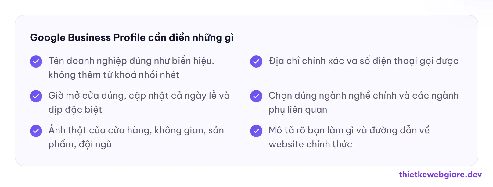 Google Business Profile cần điền những gì — local SEO là gì