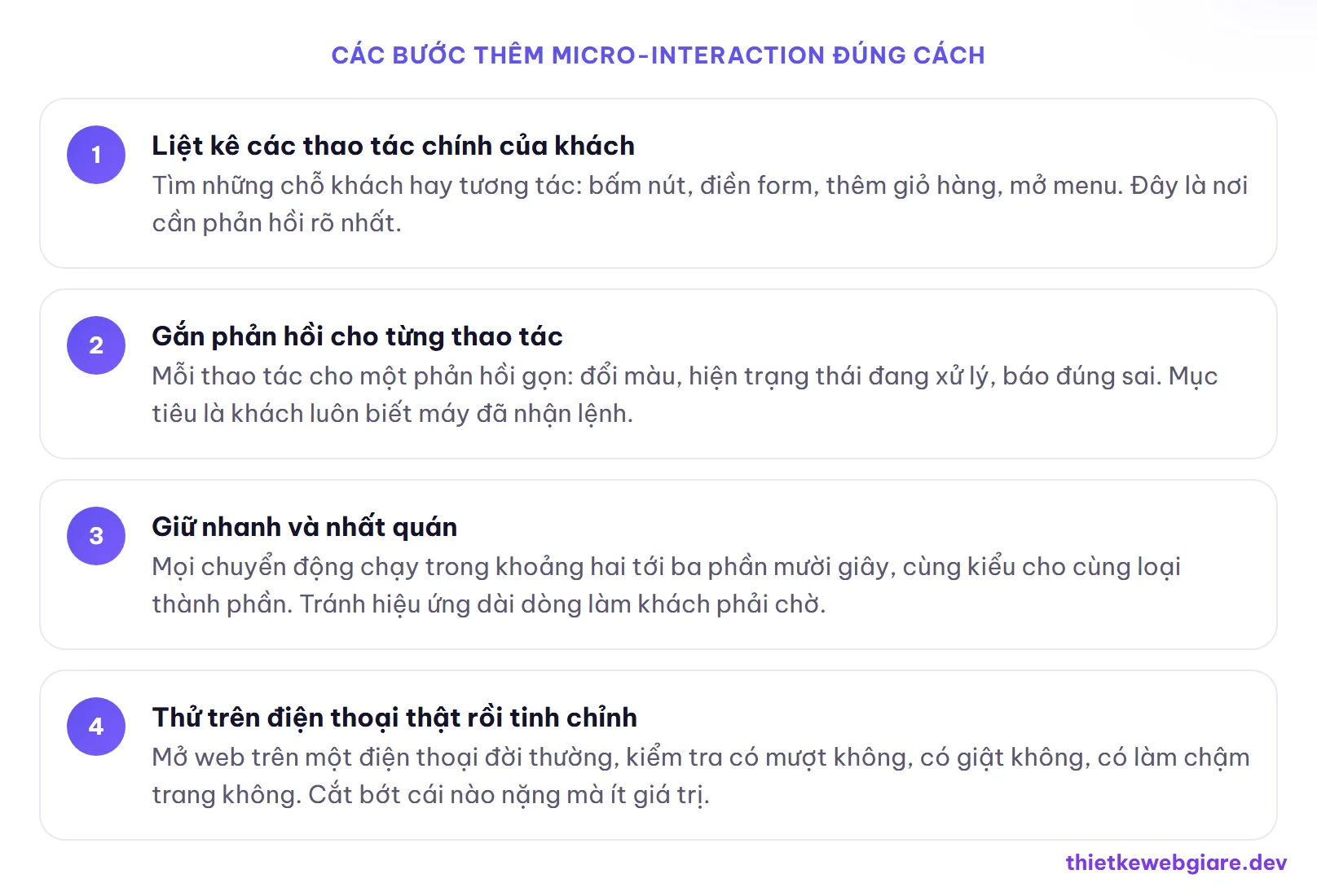 Các bước thêm micro-interaction đúng cách — micro-interaction là gì
