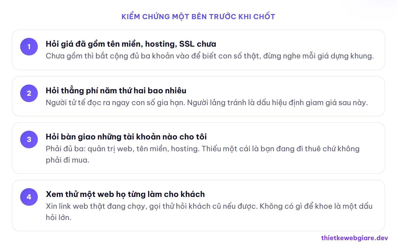 Kiểm chứng một bên trước khi chốt — phân biệt web giá rẻ thật và web giá rẻ ảo