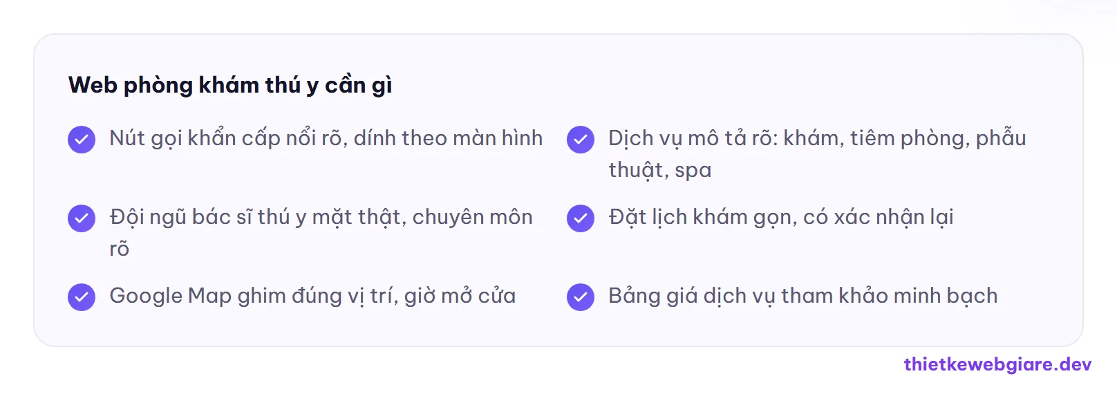 Web phòng khám thú y cần gì — thiết kế web thú y