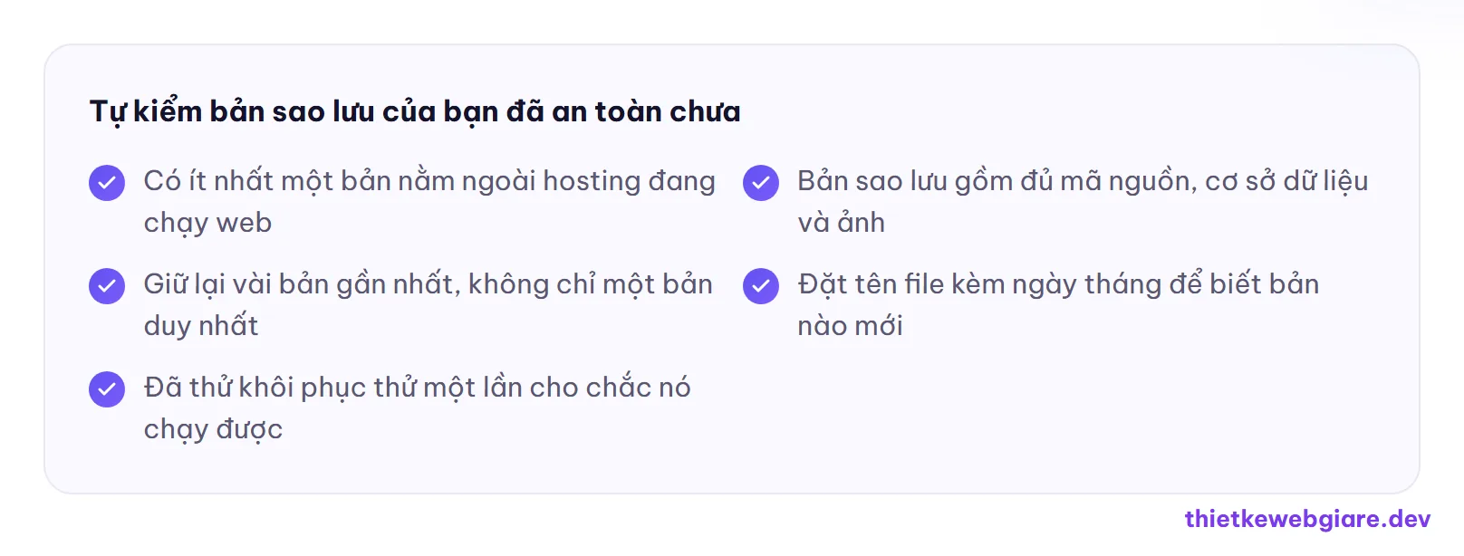 Tự kiểm bản sao lưu của bạn đã an toàn chưa — sao lưu website