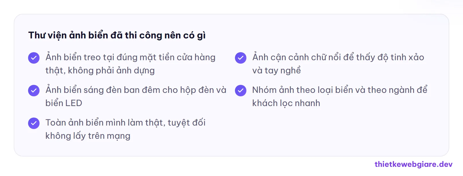 Thư viện ảnh biển đã thi công nên có gì — thiết kế web biển quảng cáo