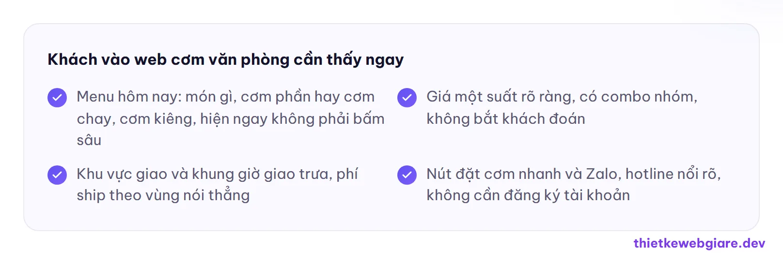 Khách vào web cơm văn phòng cần thấy ngay — thiết kế web cơm văn phòng