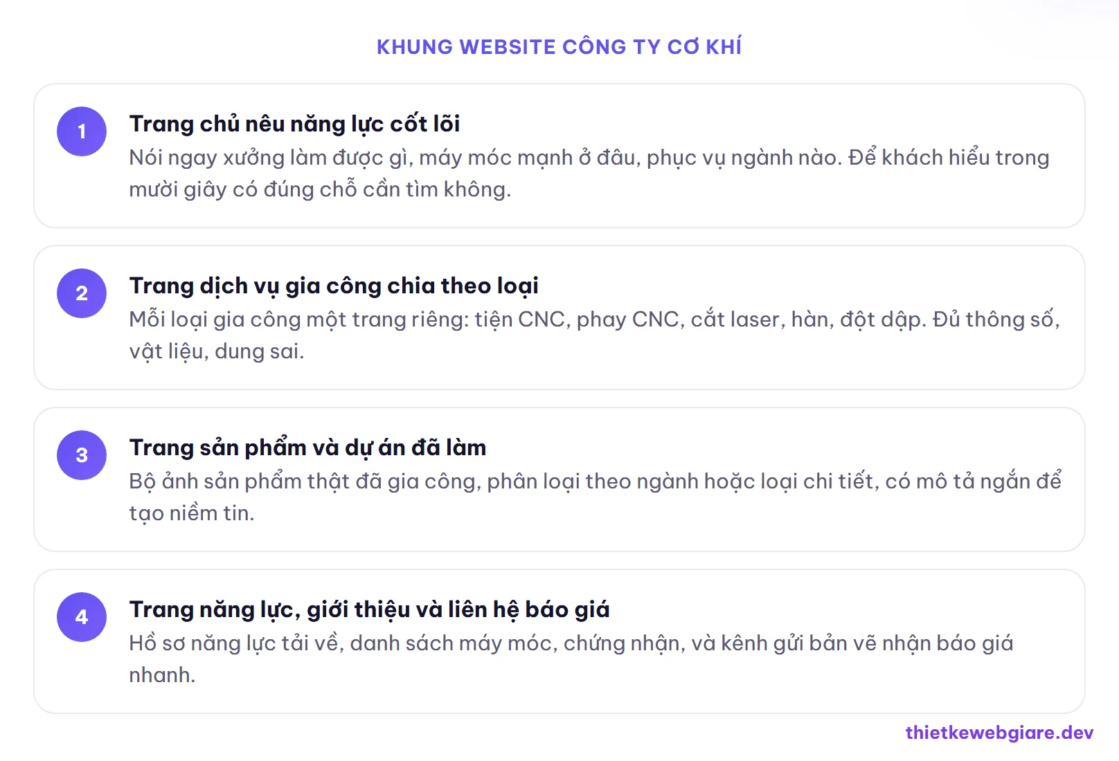 Khung website công ty cơ khí — thiết kế web công ty cơ khí
