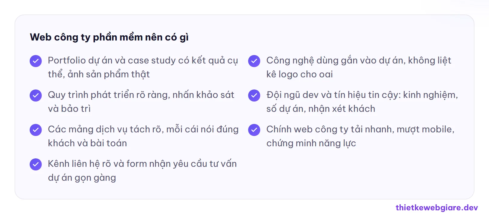 Web công ty phần mềm nên có gì — thiết kế web công ty phần mềm