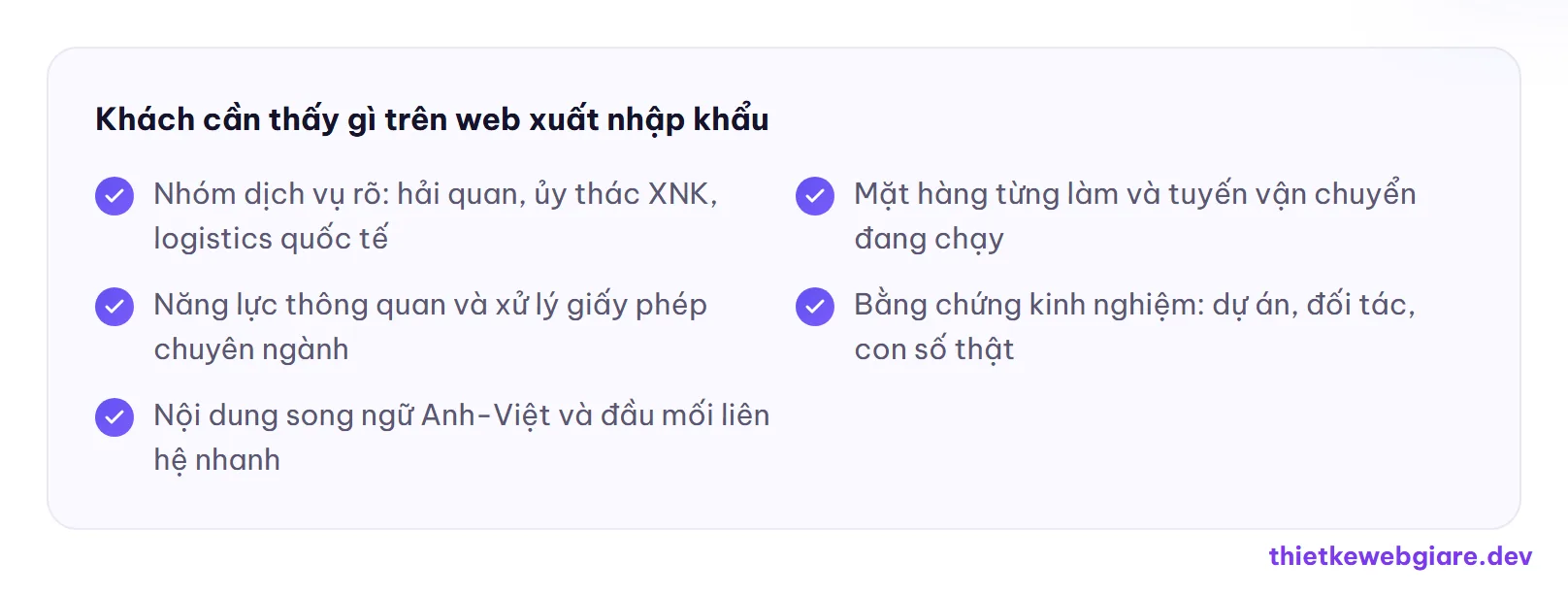 Khách cần thấy gì trên web xuất nhập khẩu — thiết kế web công ty xuất nhập khẩu