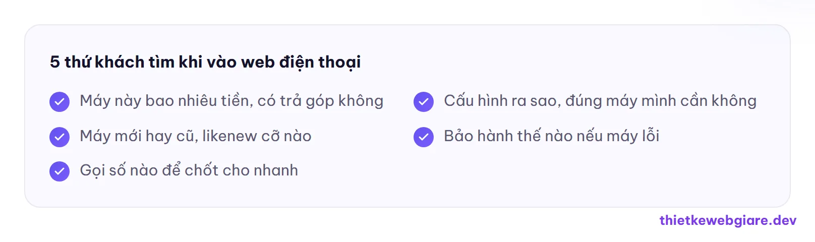 5 thứ khách tìm khi vào web điện thoại — thiết kế web cửa hàng điện thoại