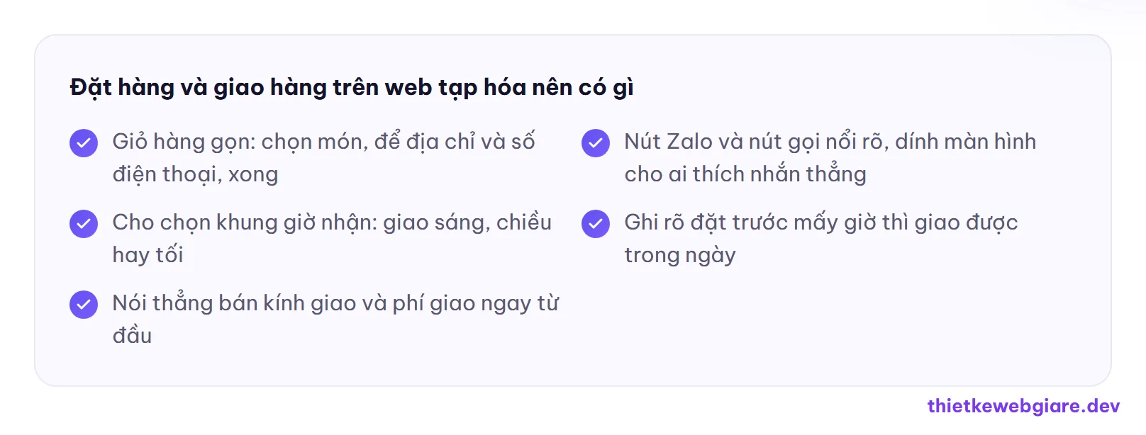 Đặt hàng và giao hàng trên web tạp hóa nên có gì — thiết kế web cửa hàng tạp hóa