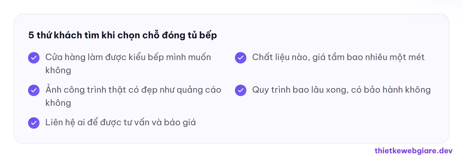 5 thứ khách tìm khi chọn chỗ đóng tủ bếp — thiết kế web cửa hàng tủ bếp