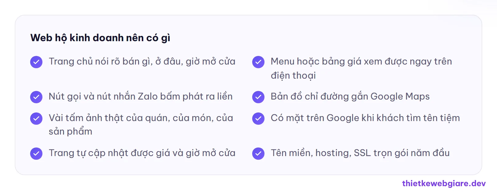Web hộ kinh doanh nên có gì — thiết kế web giá rẻ cho hộ kinh doanh