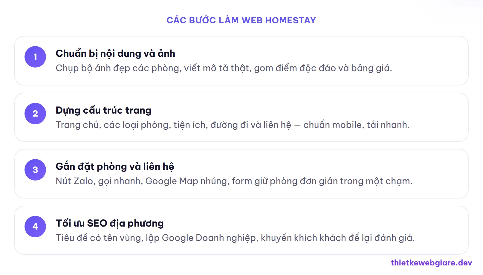Các bước làm web homestay — thiết kế web homestay