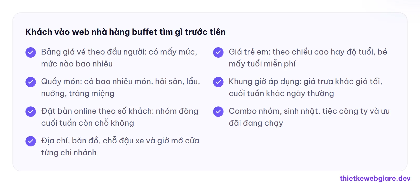Khách vào web nhà hàng buffet tìm gì trước tiên — thiết kế web nhà hàng buffet