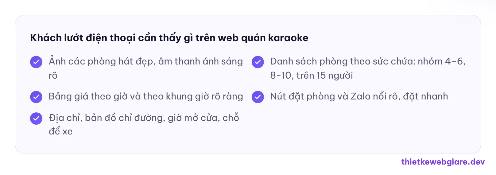 Khách lướt điện thoại cần thấy gì trên web quán karaoke — thiết kế web quán karaoke