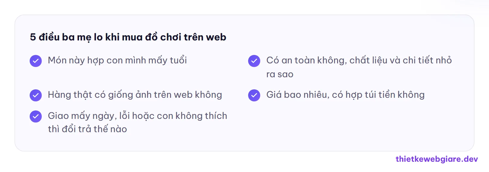 5 điều ba mẹ lo khi mua đồ chơi trên web — thiết kế web shop đồ chơi