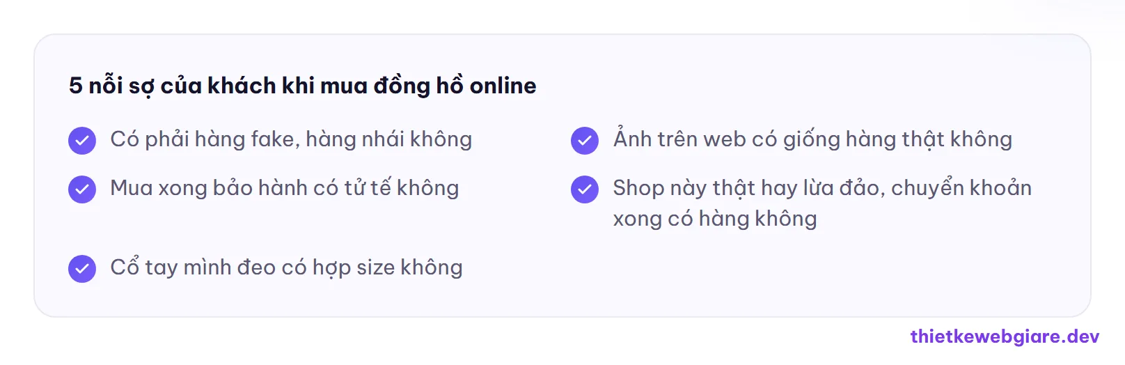 5 nỗi sợ của khách khi mua đồng hồ online — thiết kế web shop đồng hồ
