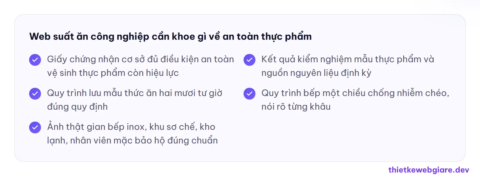 Web suất ăn công nghiệp cần khoe gì về an toàn thực phẩm — thiết kế web suất ăn công nghiệp