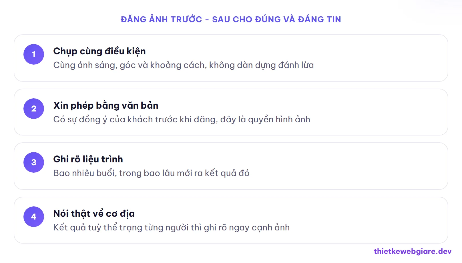 Đăng ảnh trước - sau cho đúng và đáng tin — thiết kế web thẩm mỹ viện