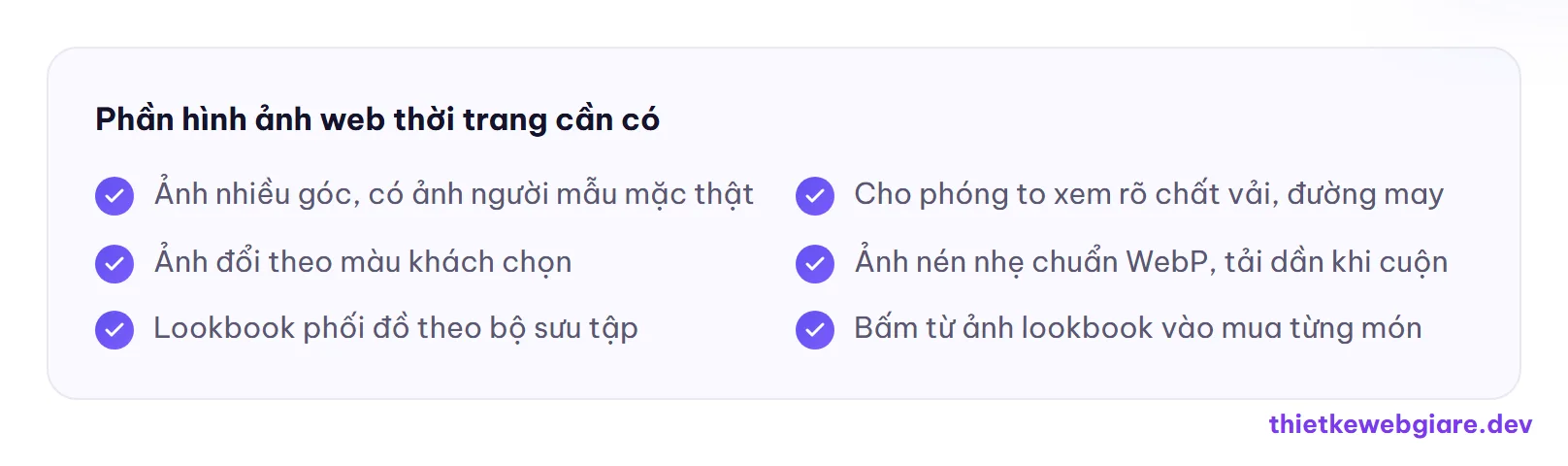 Phần hình ảnh web thời trang cần có — thiết kế web thời trang